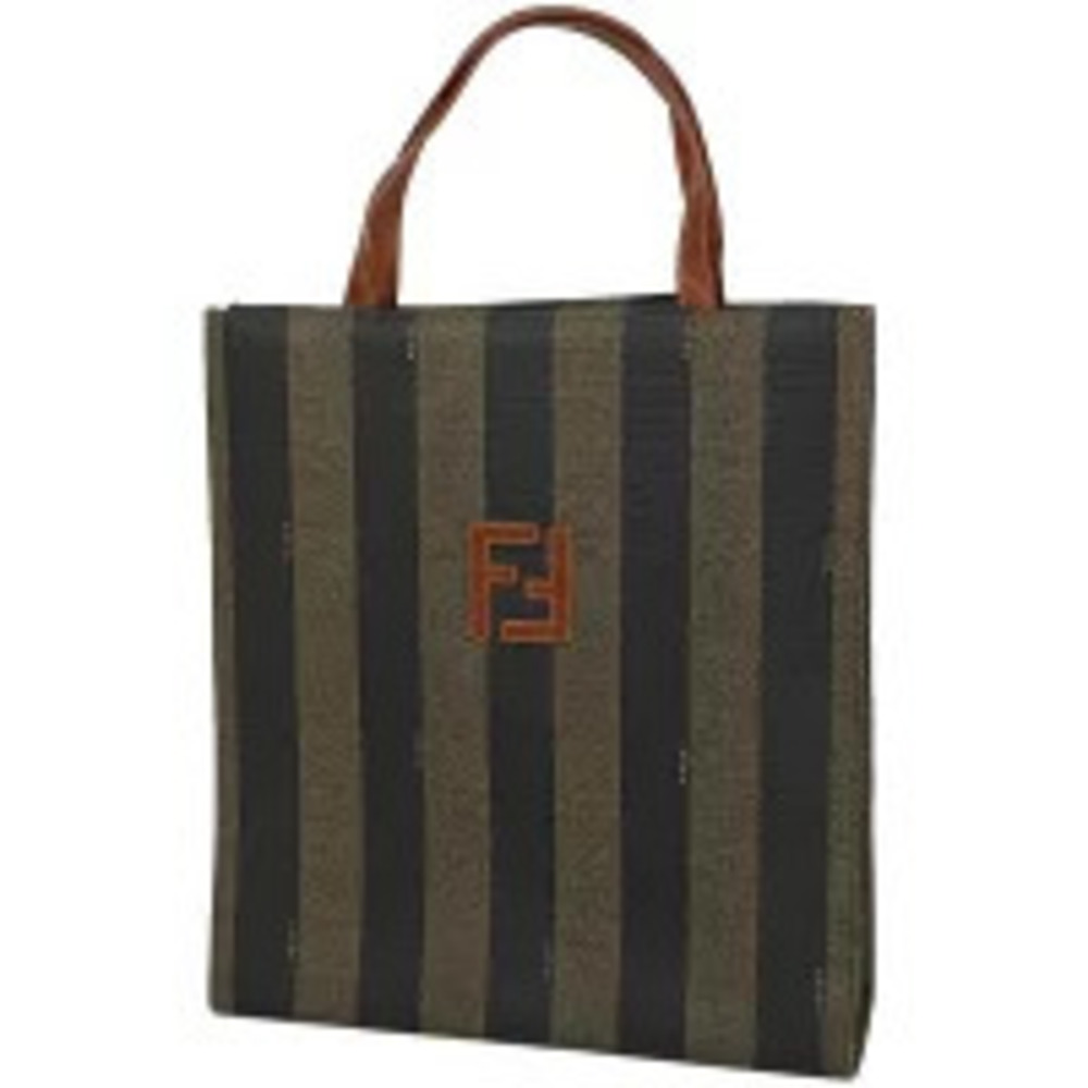 Fendi Pequin Tote Bag Handbag Backpack Rucksack Daypack Canvas Brown Black